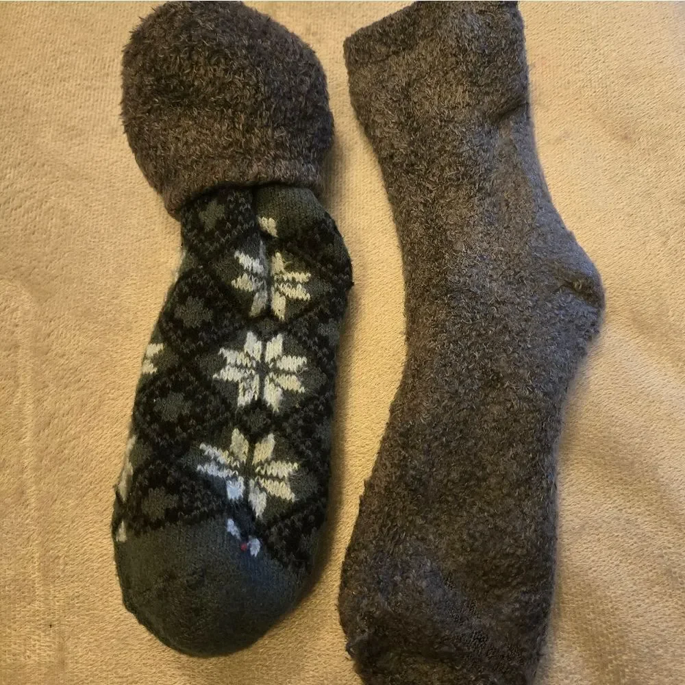 Fairisle Star Fuzzy Fleece Slipper/Socks